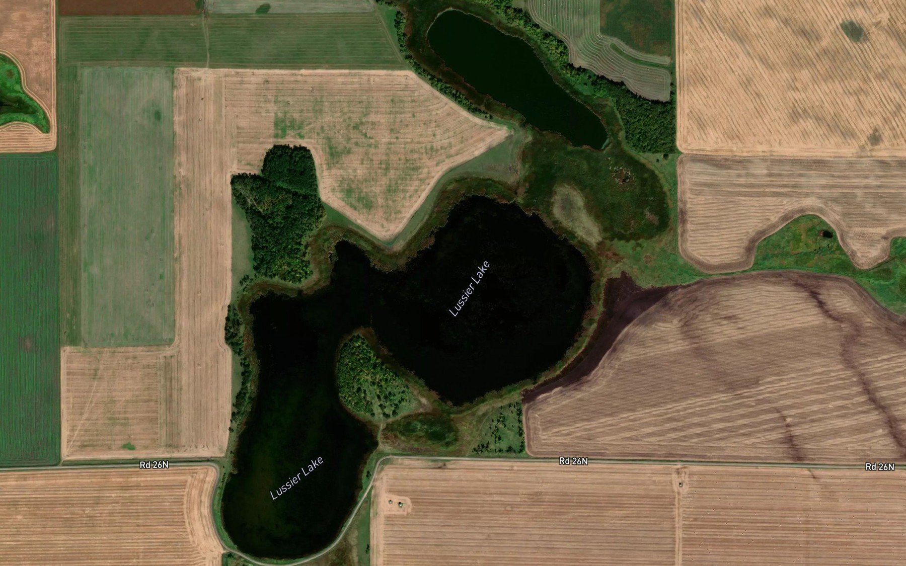Satellite map of the Lussier Lake