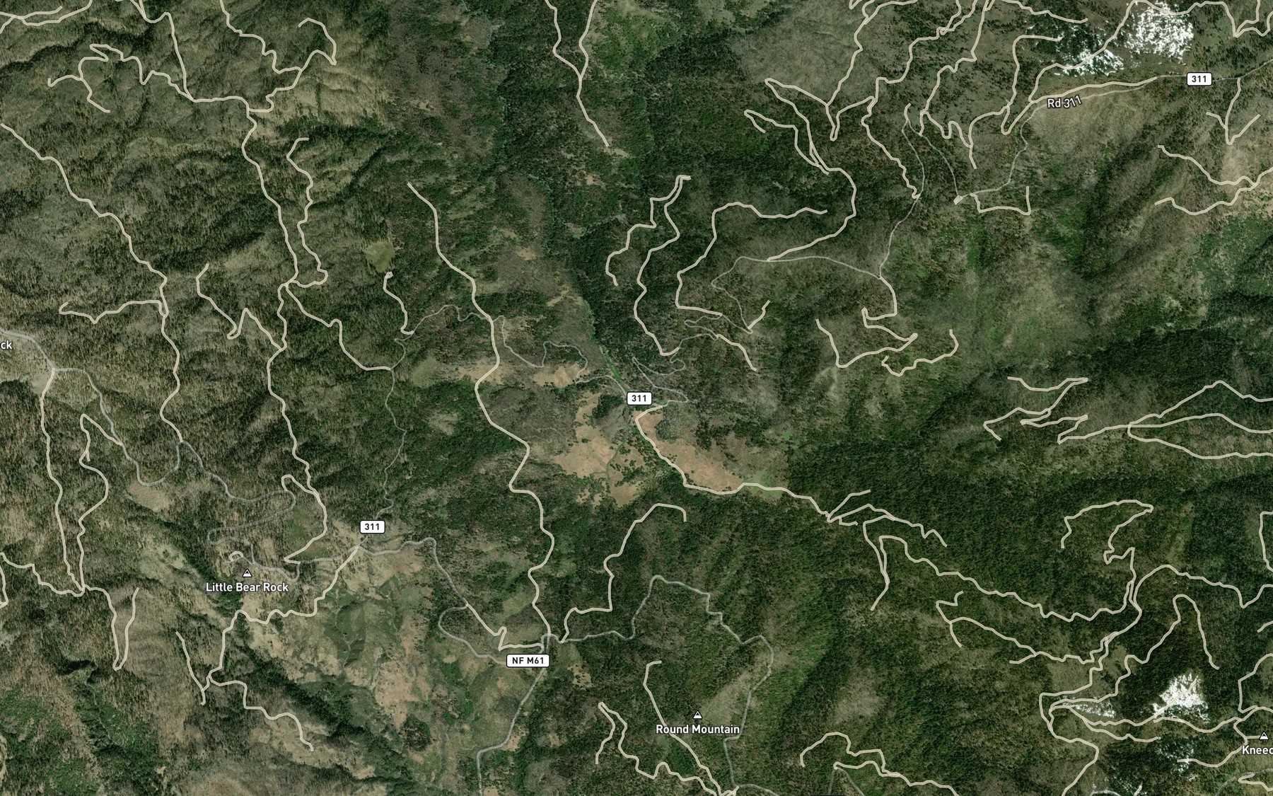 Satellite map of the Estell Creek