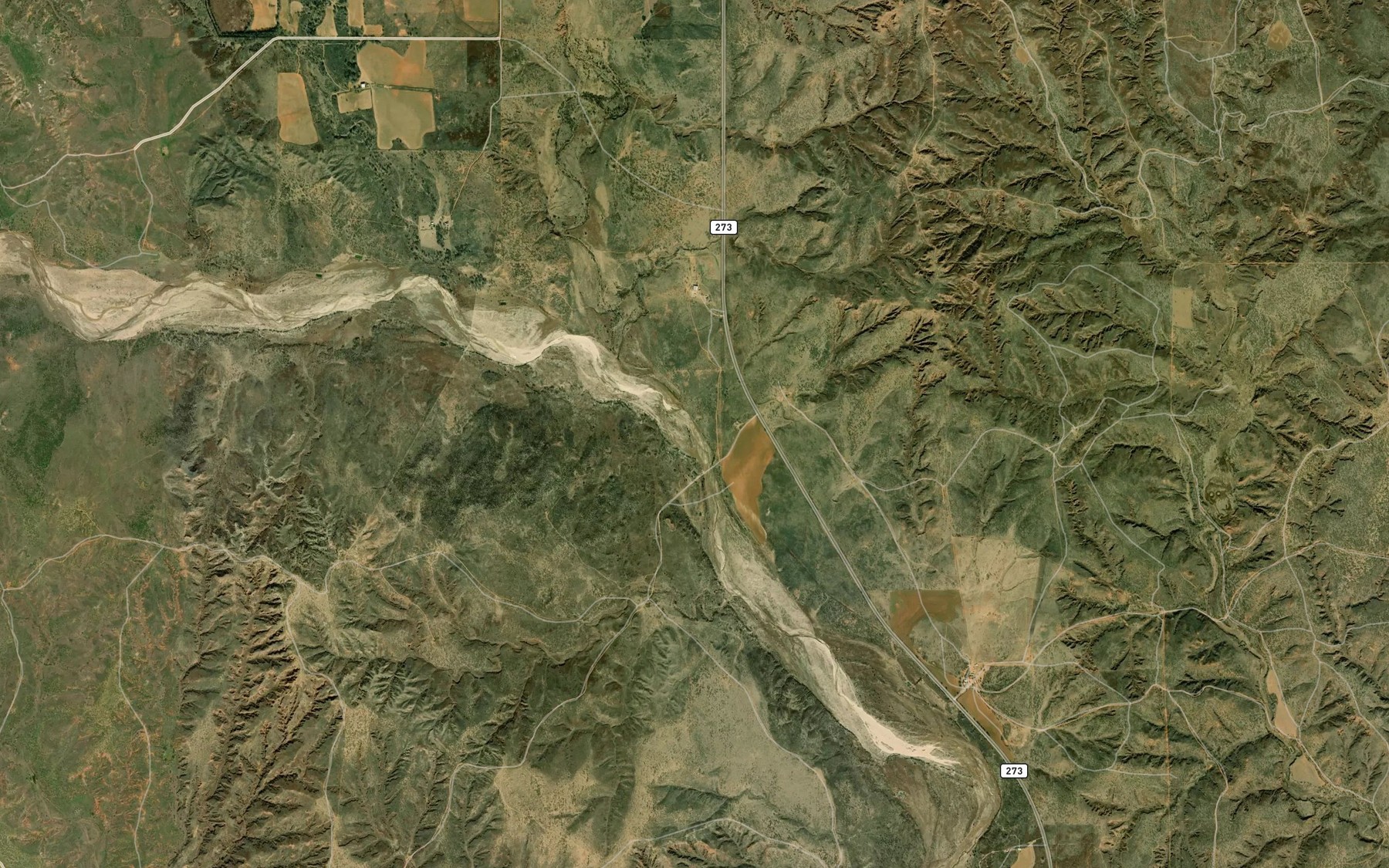 Satellite map of the Skillet Creek