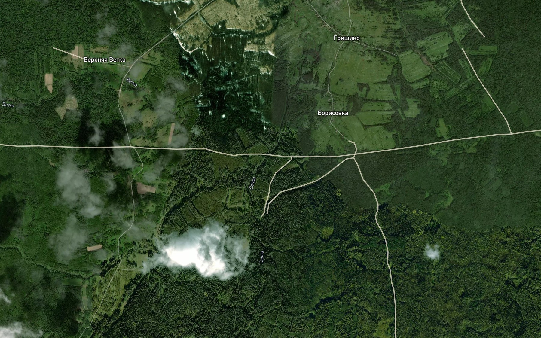 Satellite map of the Vetka
