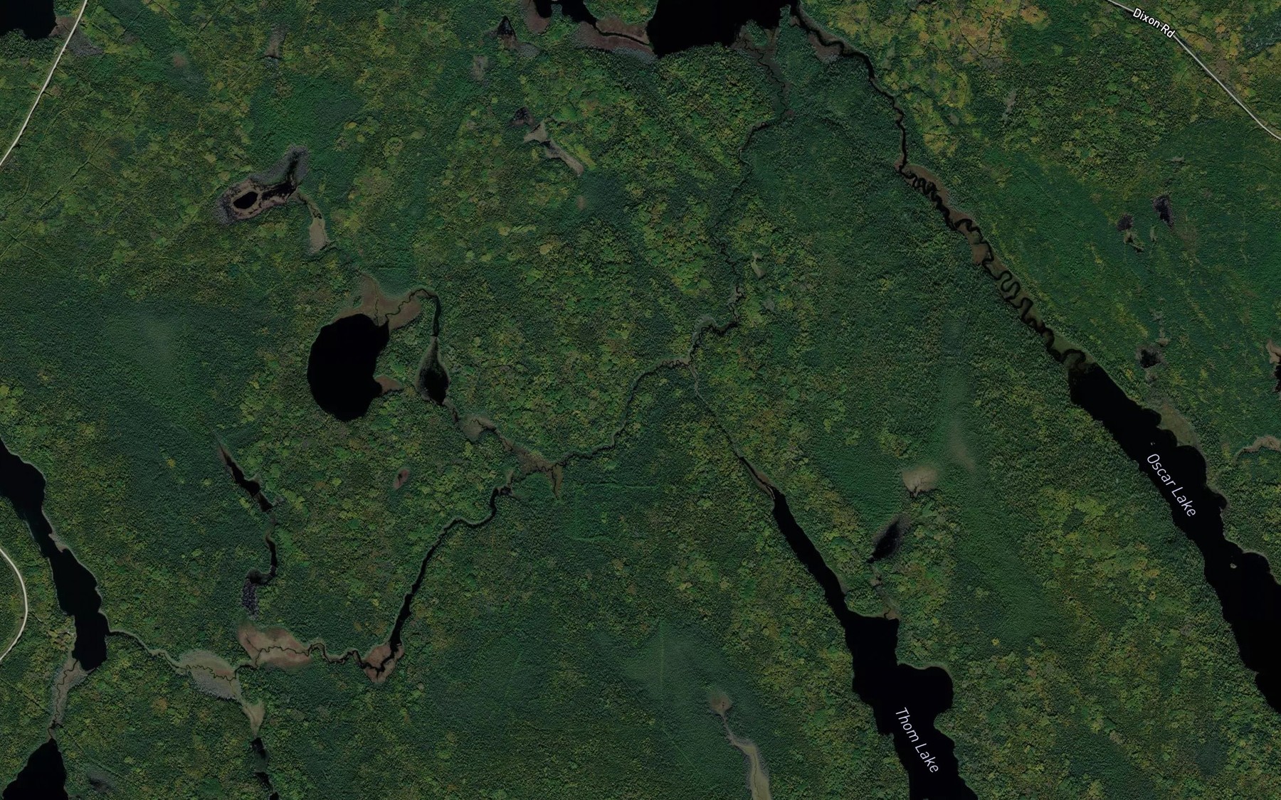 Satellite map of the Thom Creek