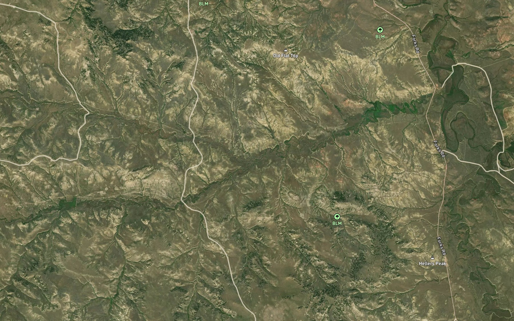 Satellite map of the South Fork Corral Creek