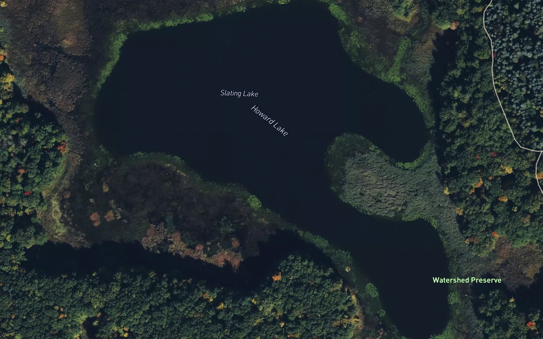 Satellite map of the Slating Lake