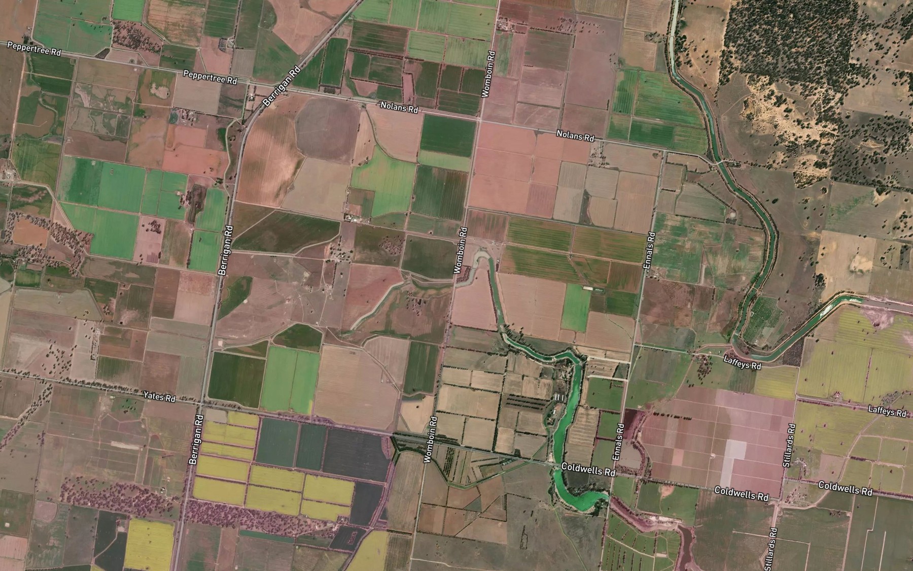Satellite map of the Dry Creek