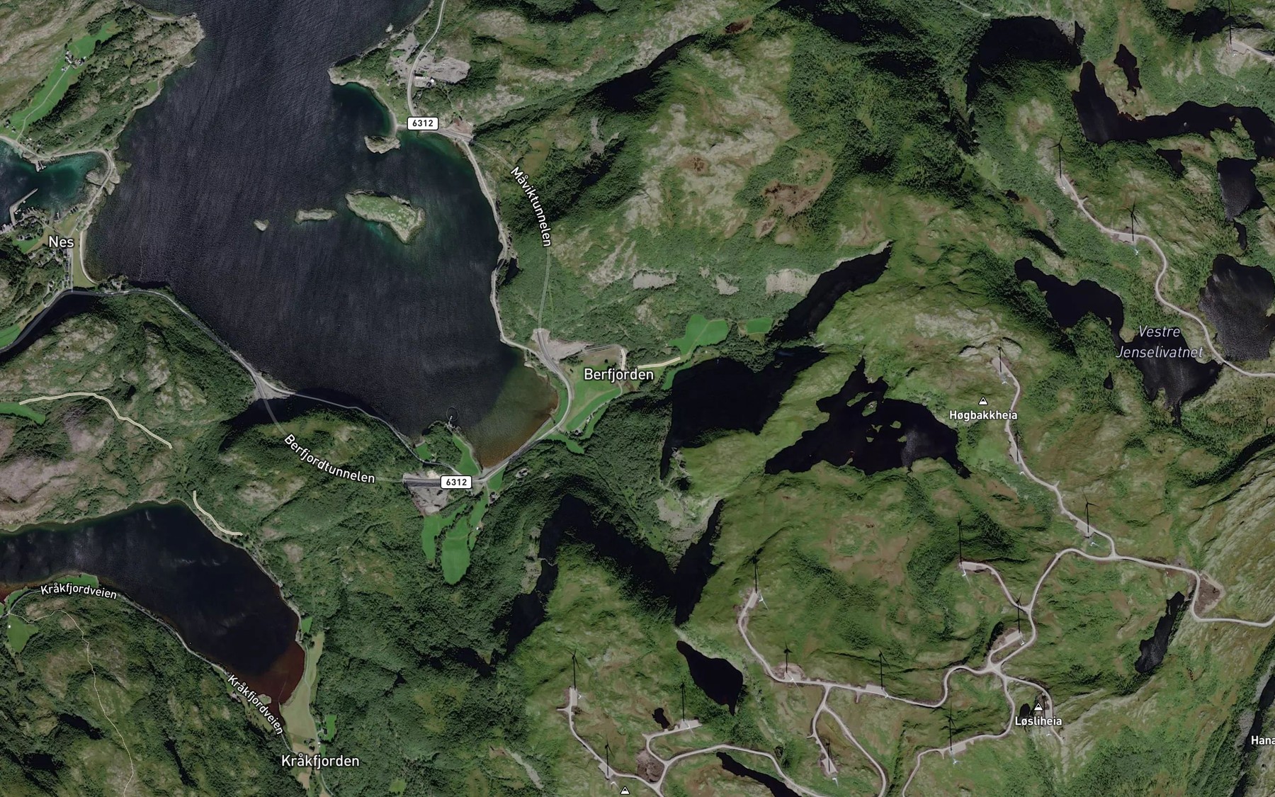 Satellite map of the Berfjordbekken