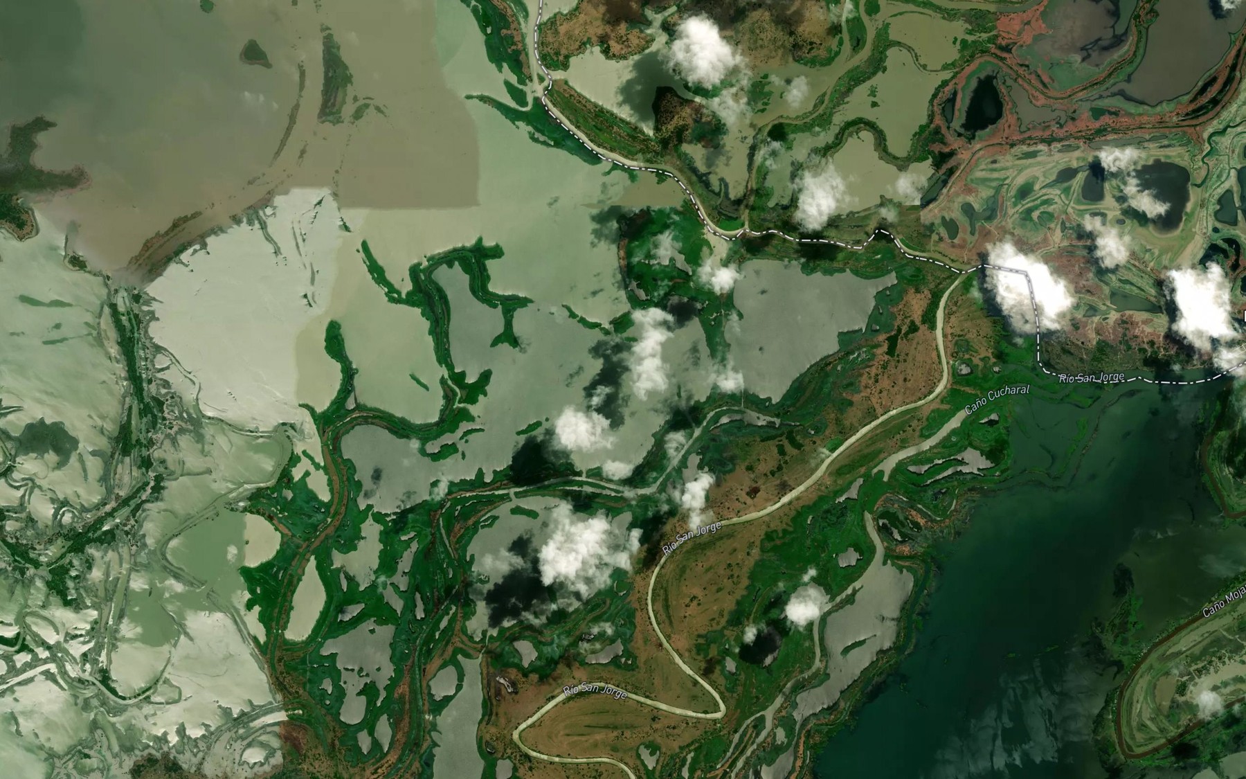 Satellite map of the Cienaga El Coco