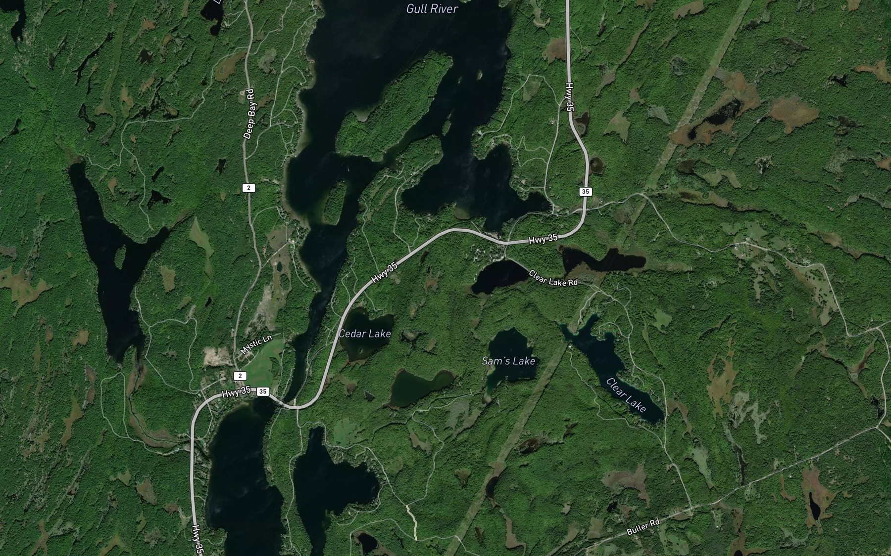 Satellite map of the Miners Bay