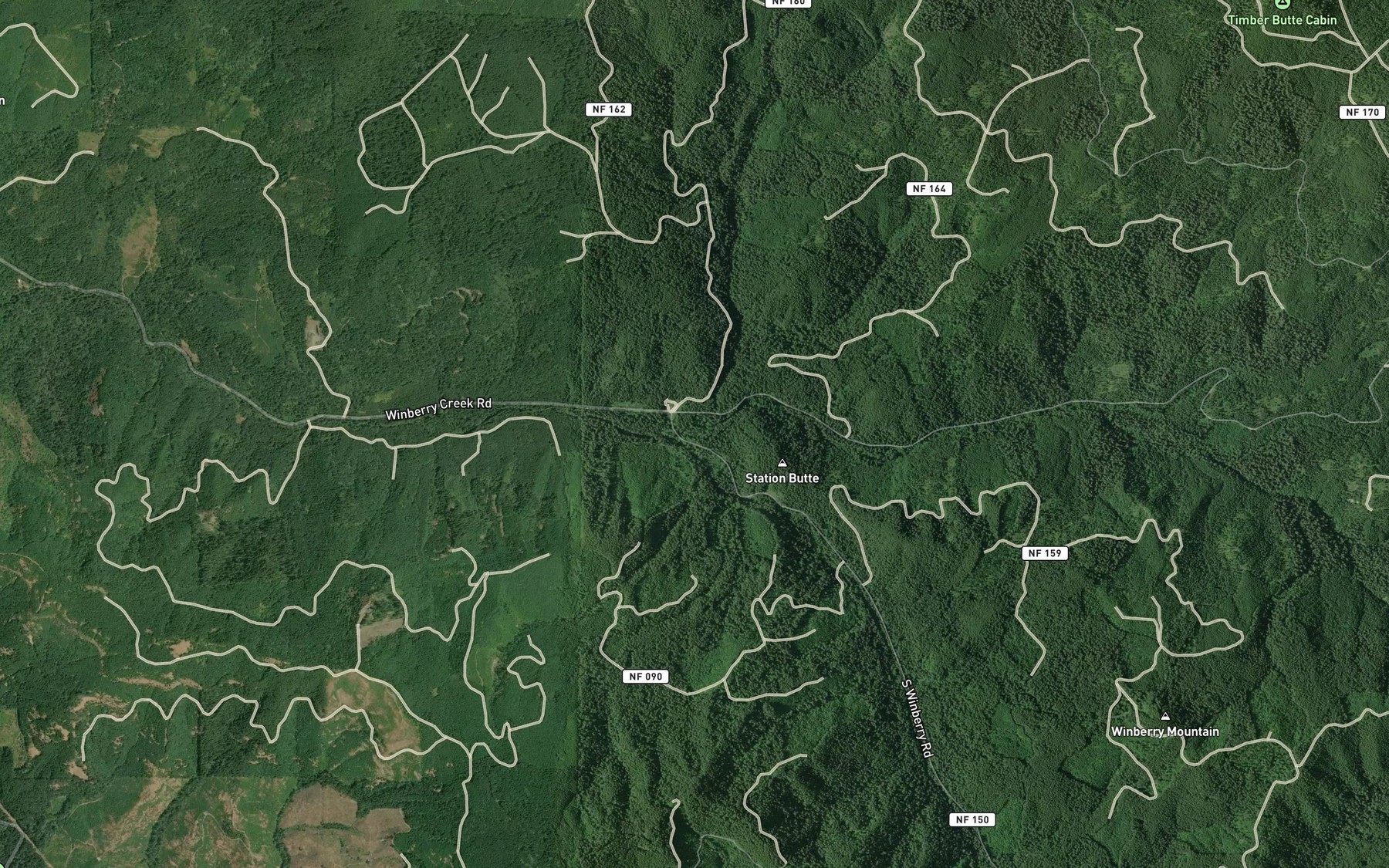 Satellite map of the Brush Creek