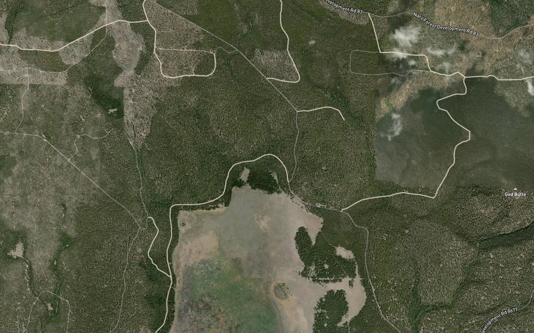 Satellite map of the Lane Creek