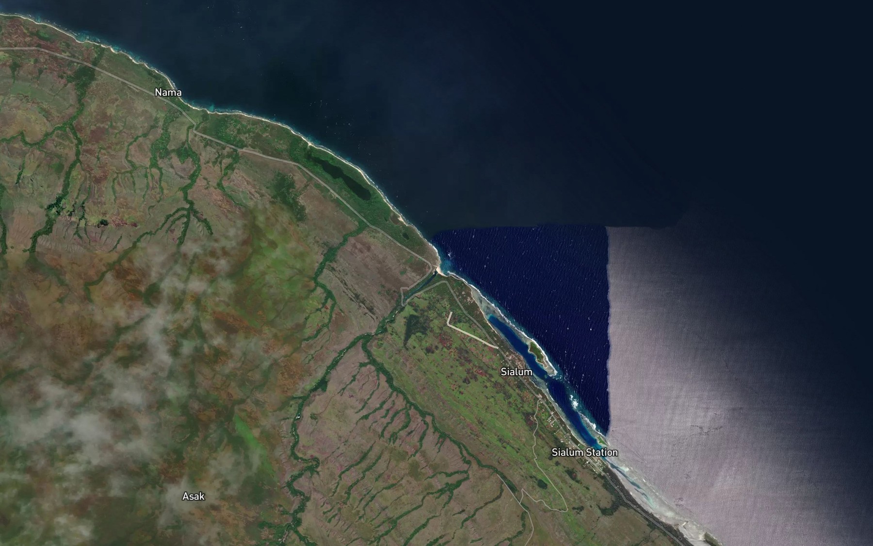 Satellite map of the Kawangam River