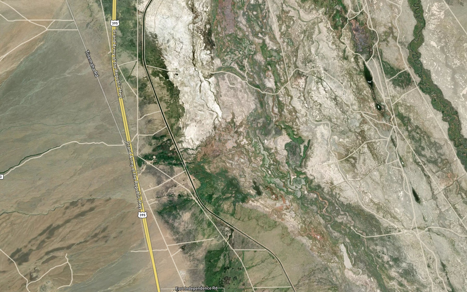 Satellite map of the Thibaut Ponds