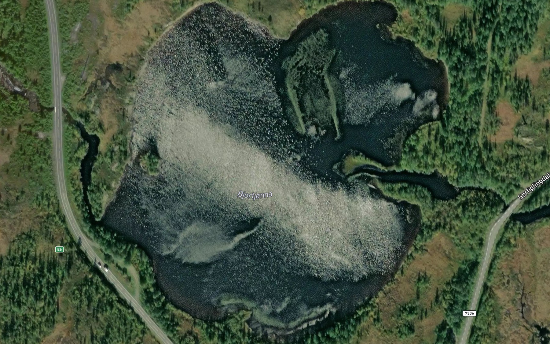 Satellite map of the Bjortjorna