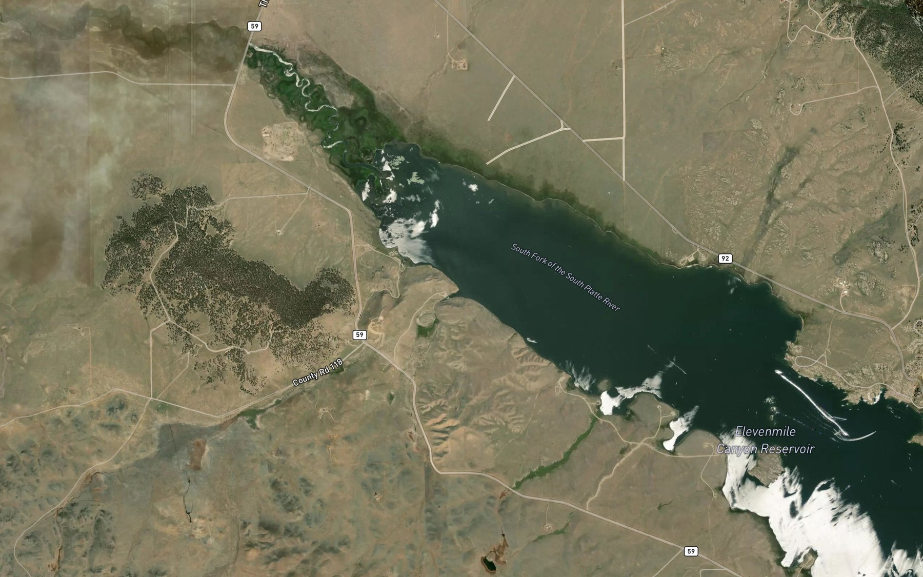 Satellite map of the Sucker's Cove