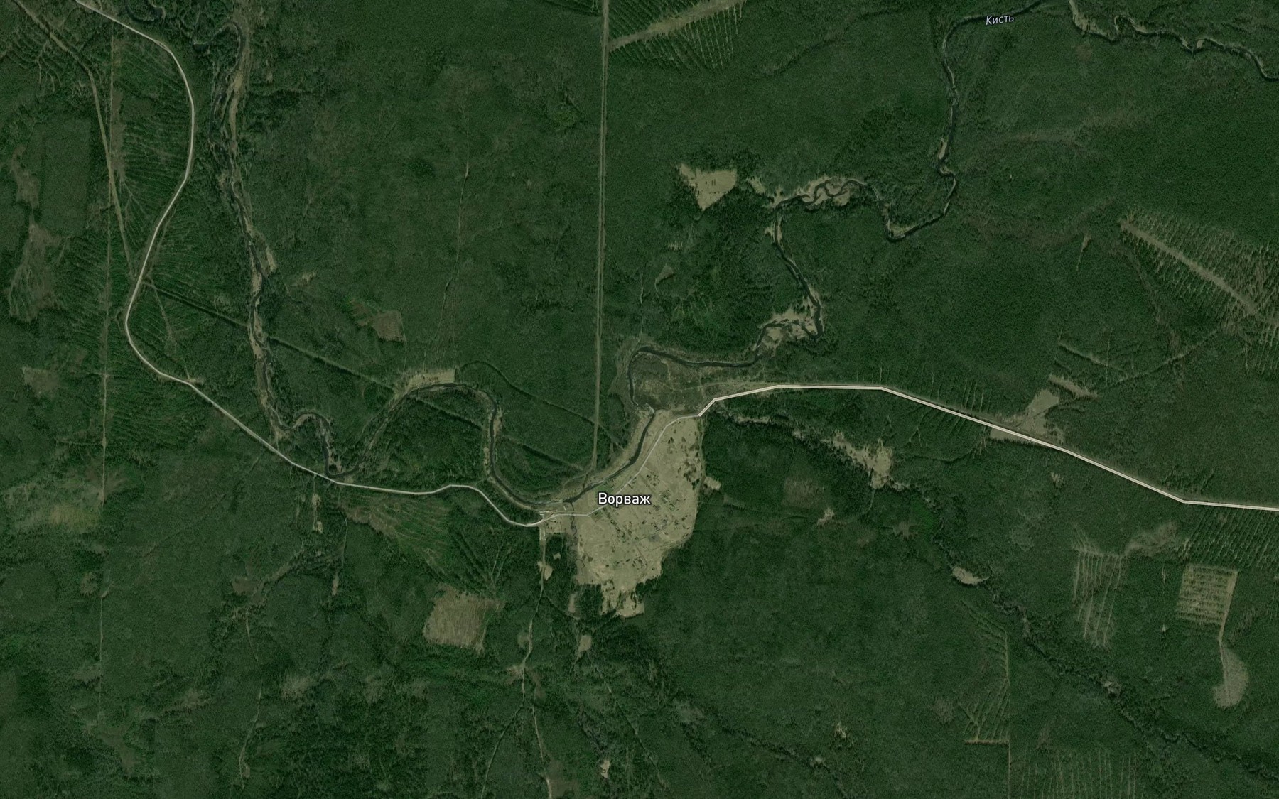 Satellite map of the Vorvazh