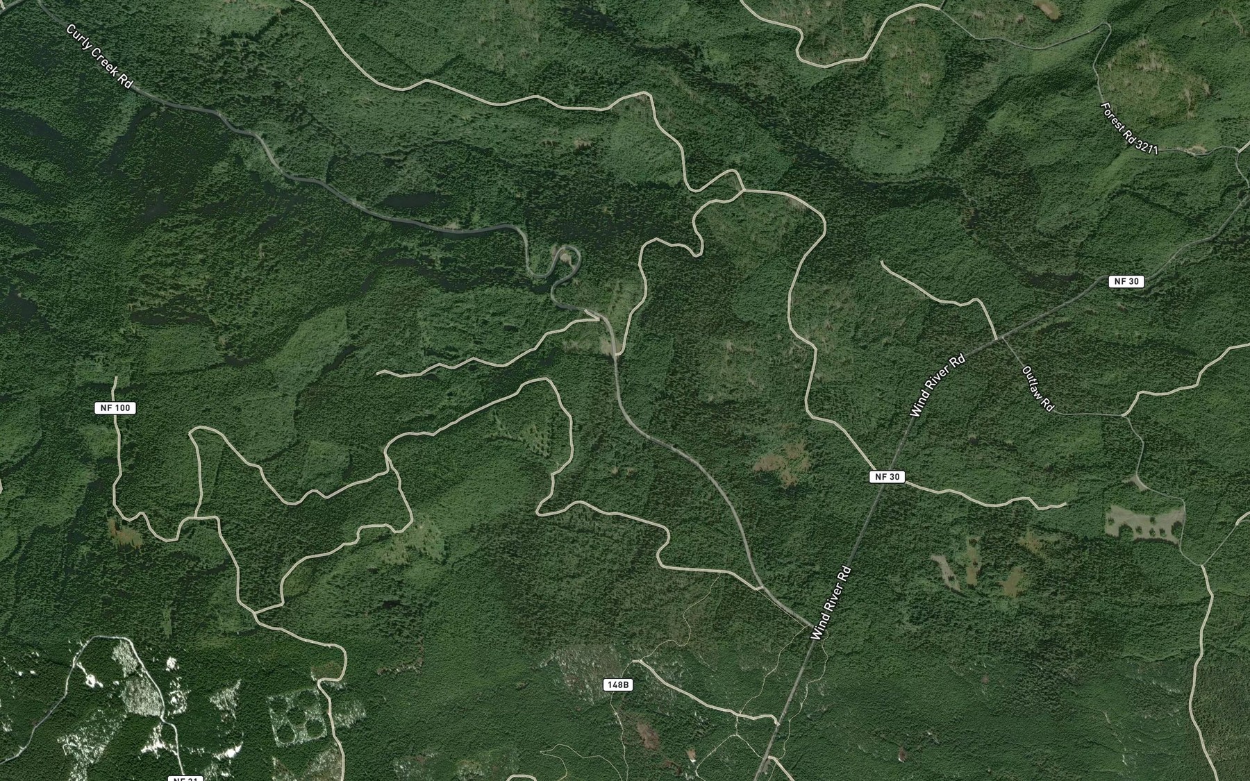 Satellite map of the Hardtime Creek