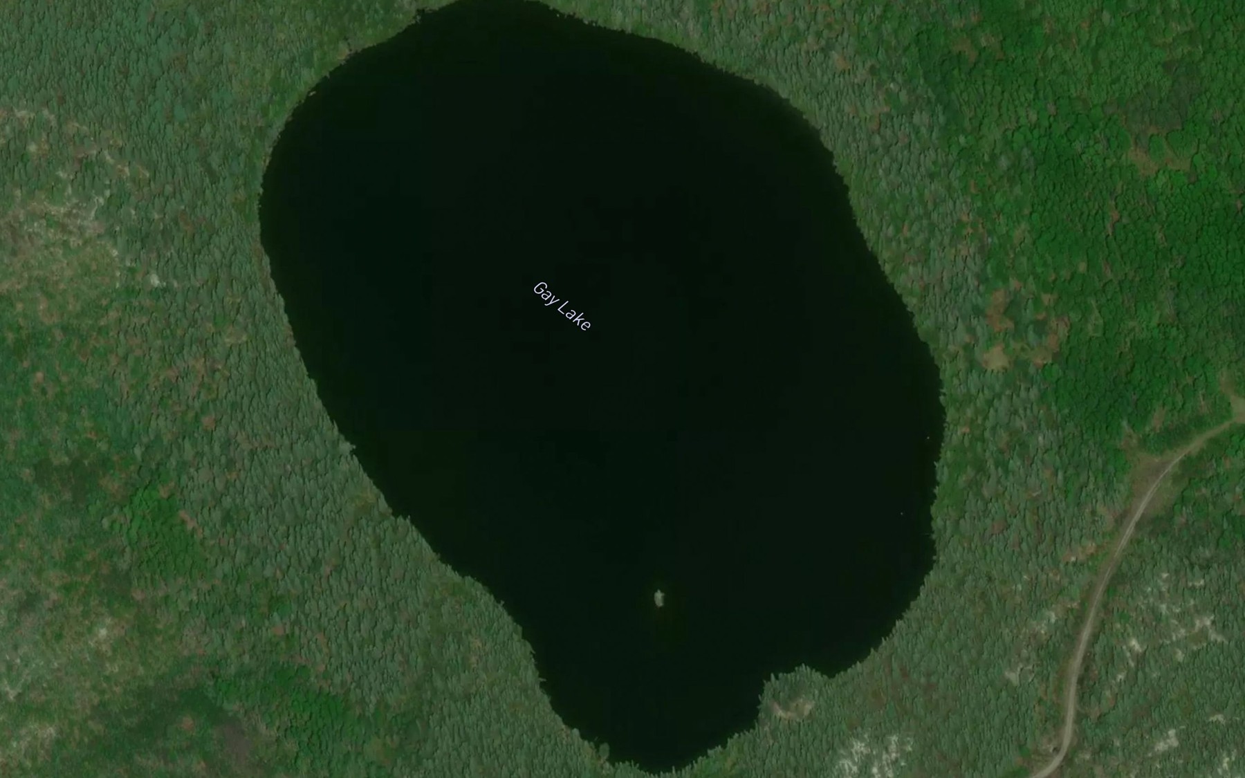 Satellite map of the Gay Lake