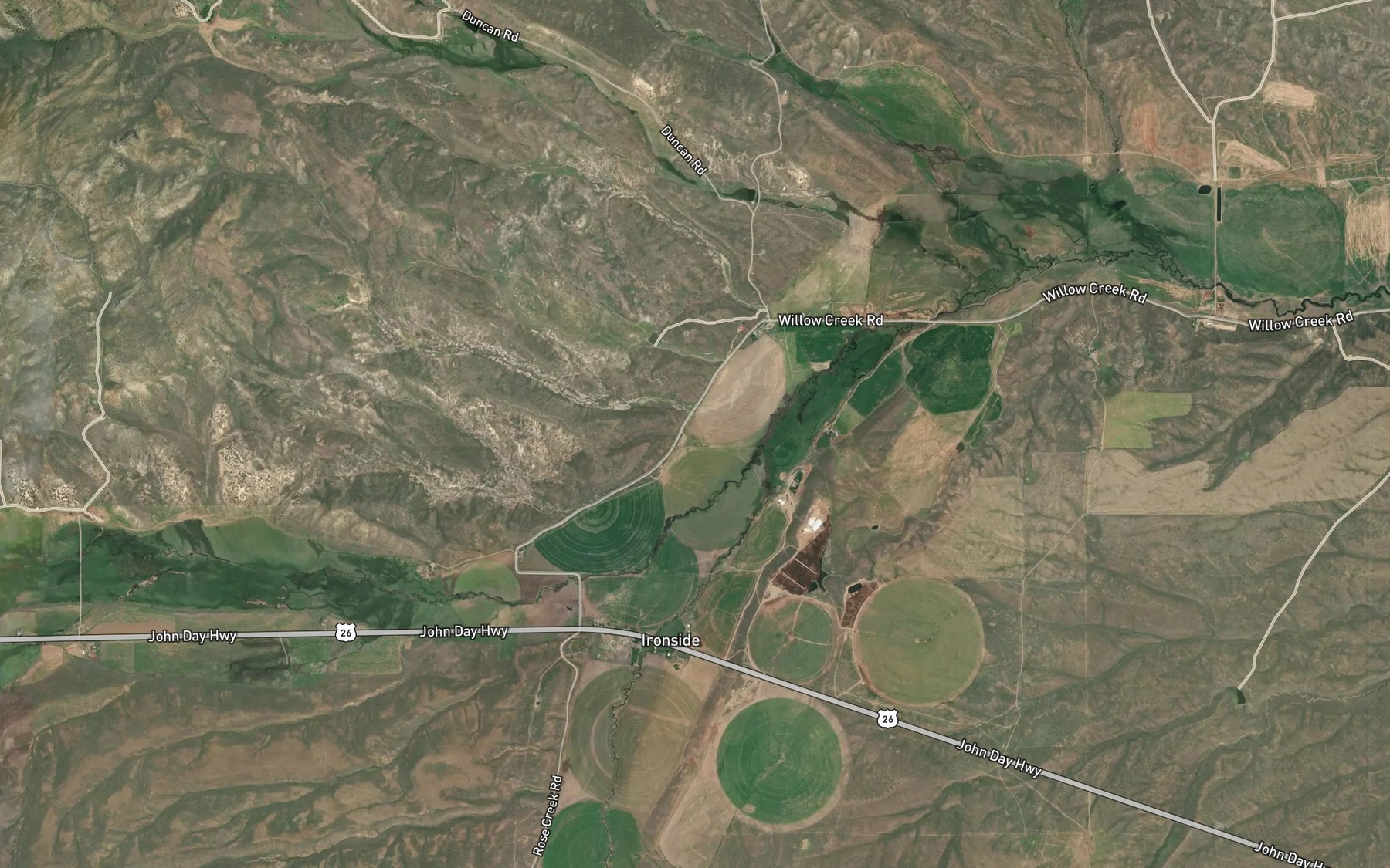 Satellite map of the Young Ditch