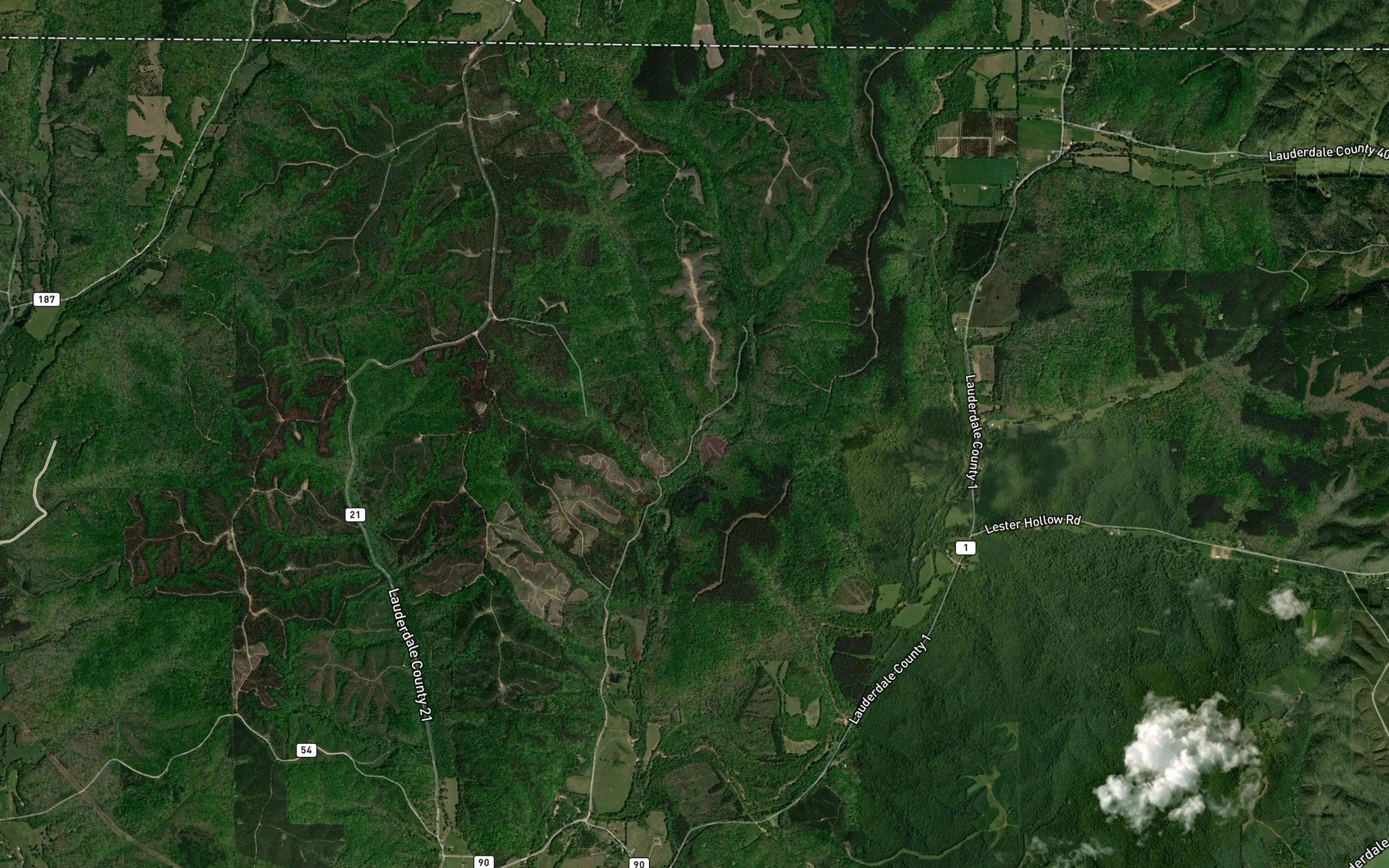 Satellite map of the Kennedy Branch