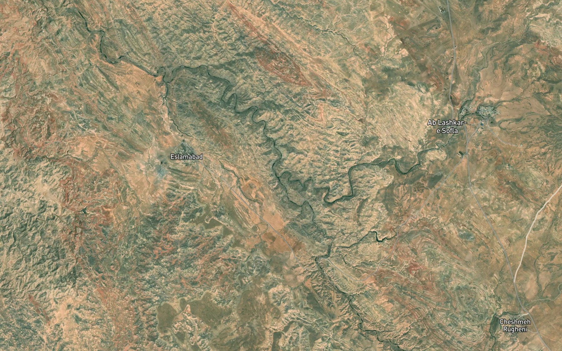 Satellite map of the Rudkhaneh-ye Ab Lashgar