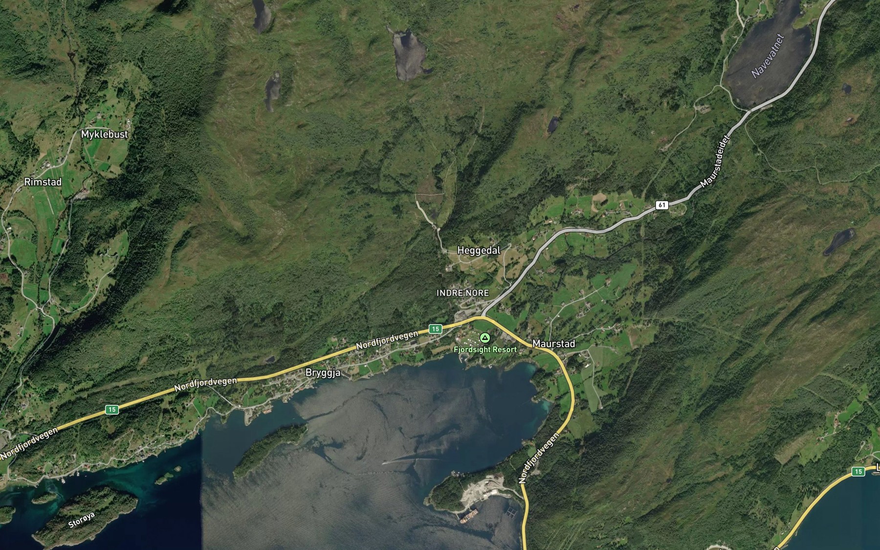 Satellite map of the Norafossen