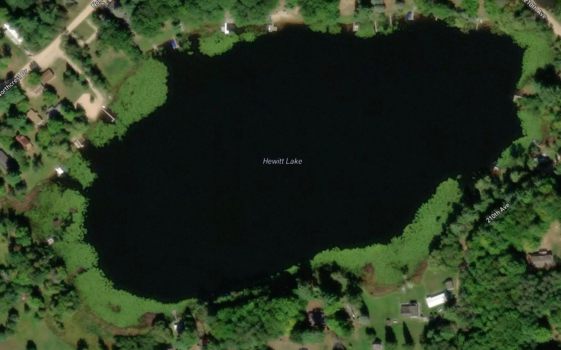 Satellite map of the Hewitt Lake