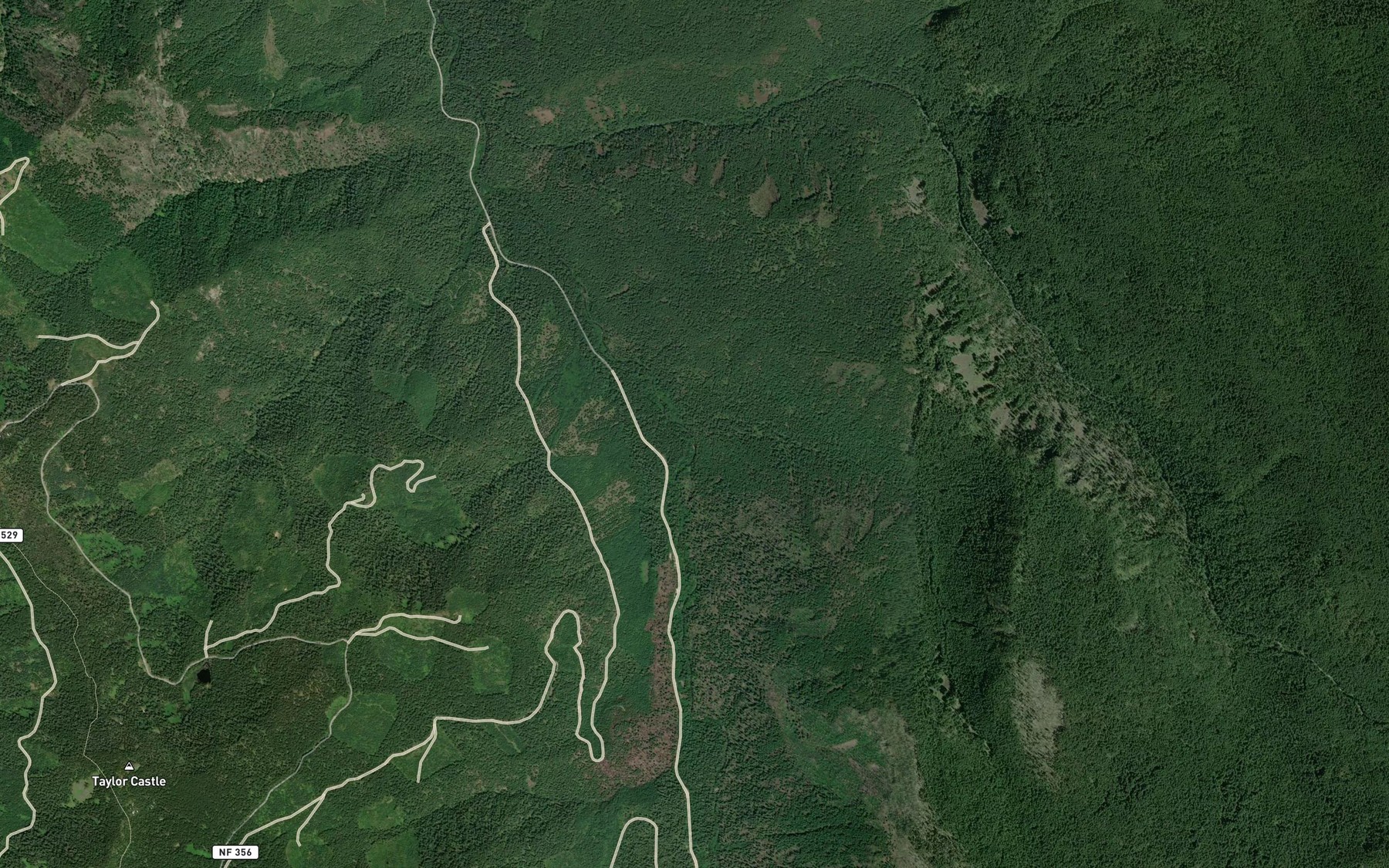 Satellite map of the Roney Creek