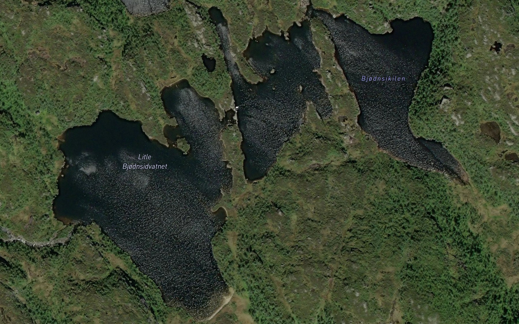 Satellite map of the Bjornsidvatnet,litla