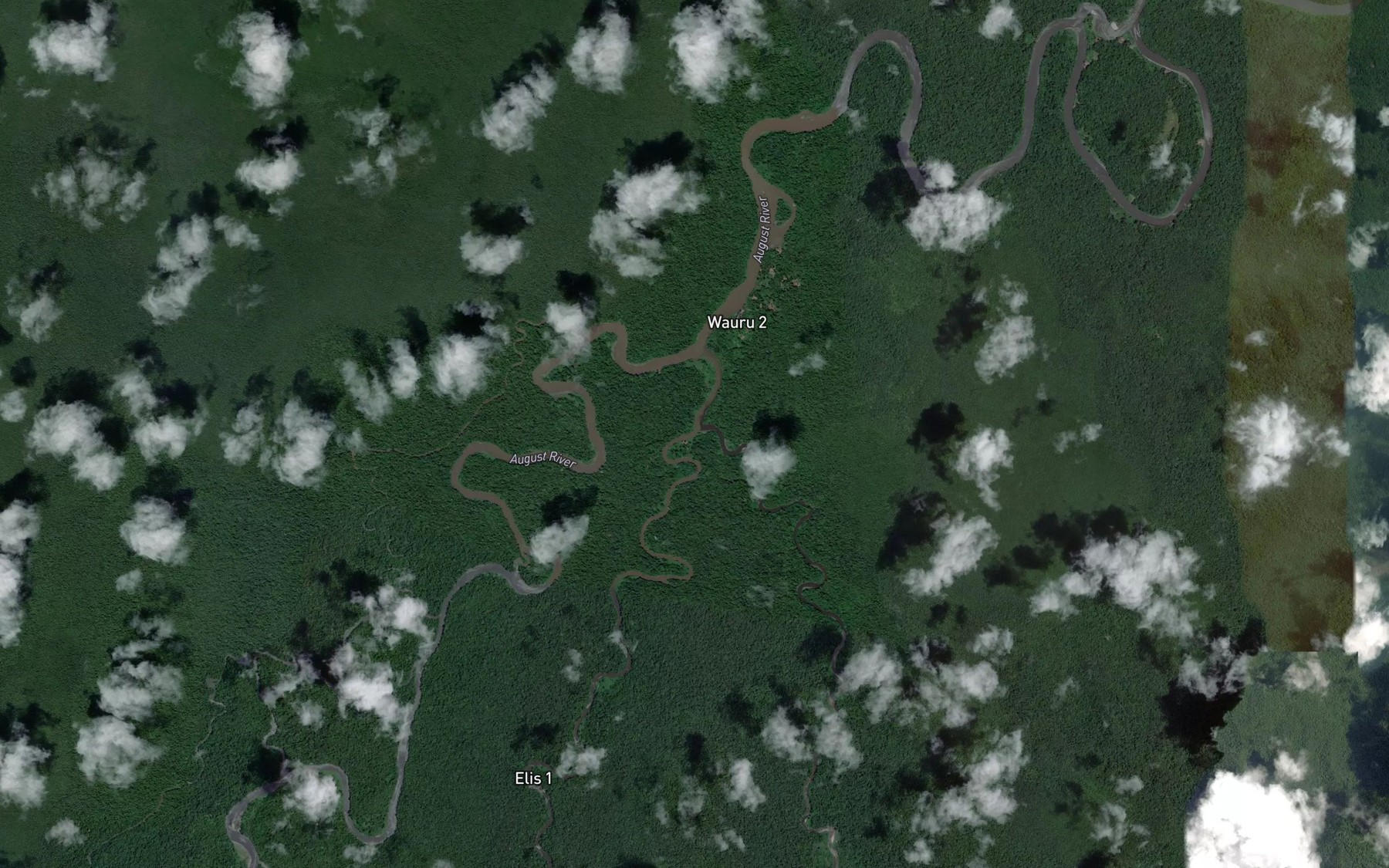 Satellite map of the Bowye Anabranch