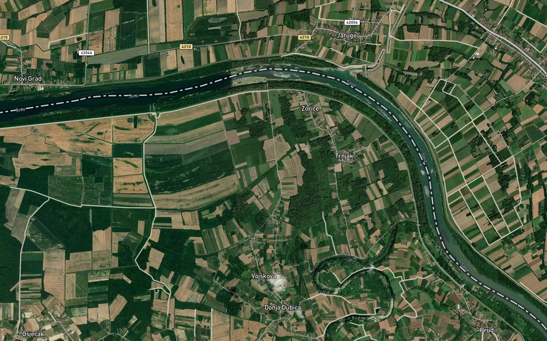 Satellite map of the Tjementa
