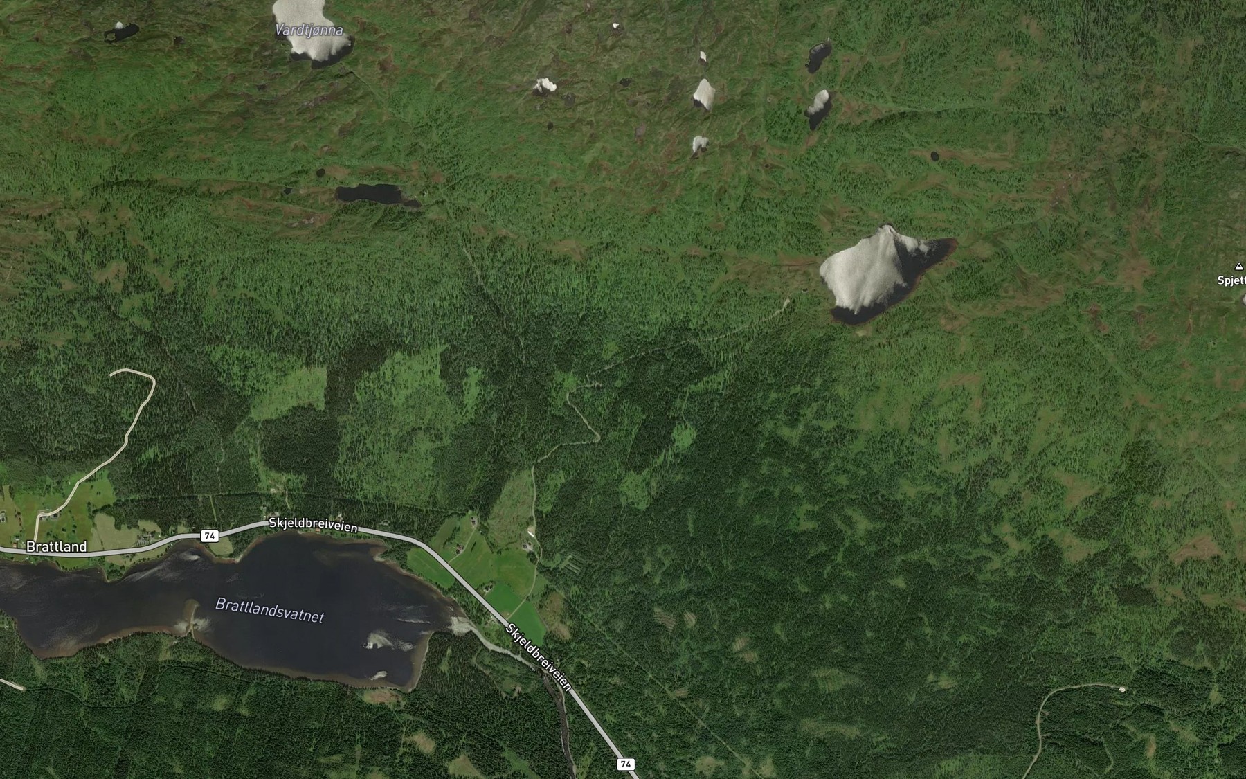 Satellite map of the Brubekken