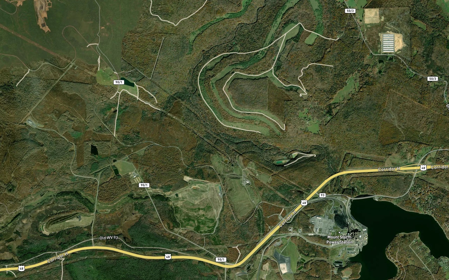 Satellite map of the Fourmile Run