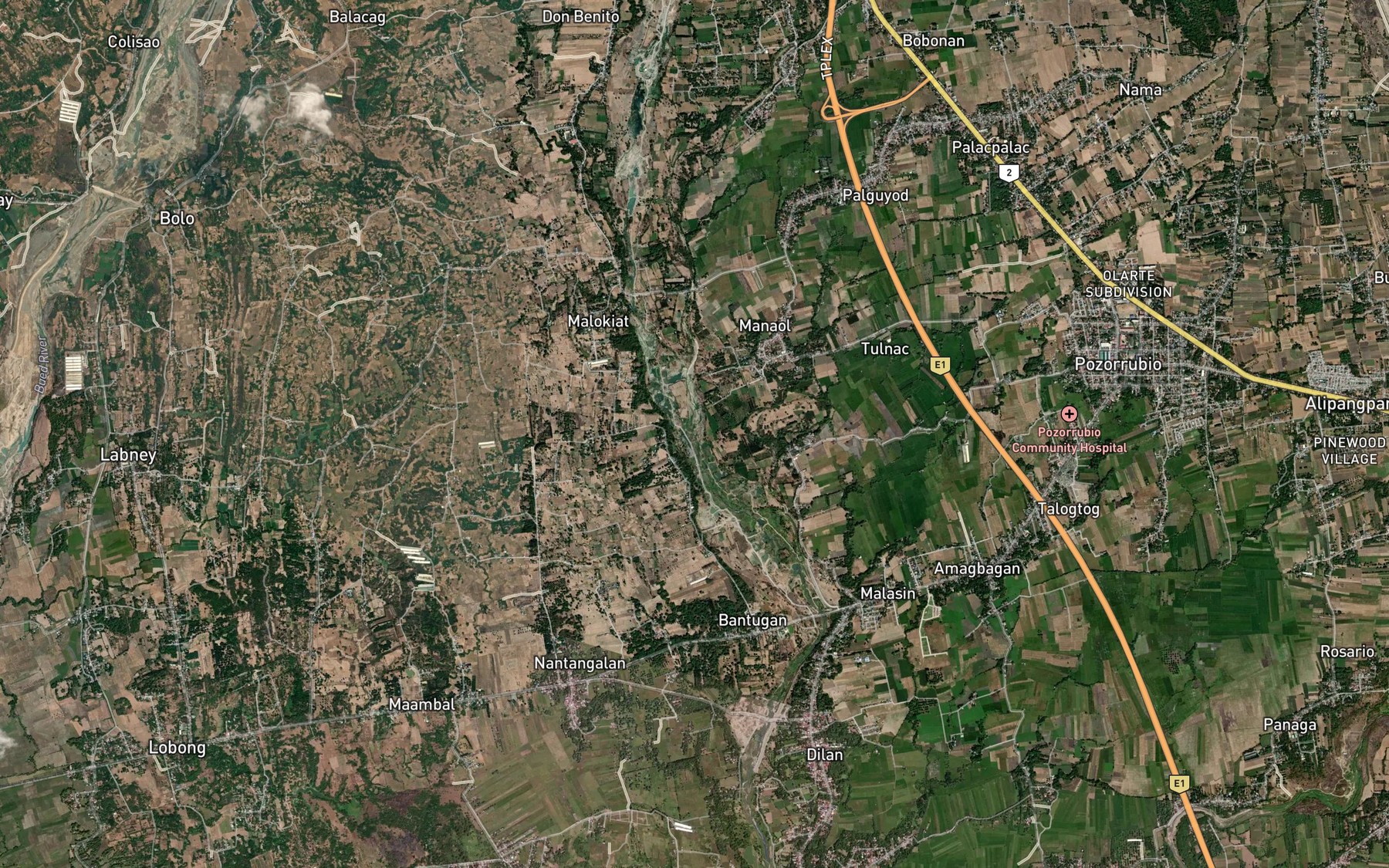Satellite map of the Bobonan River