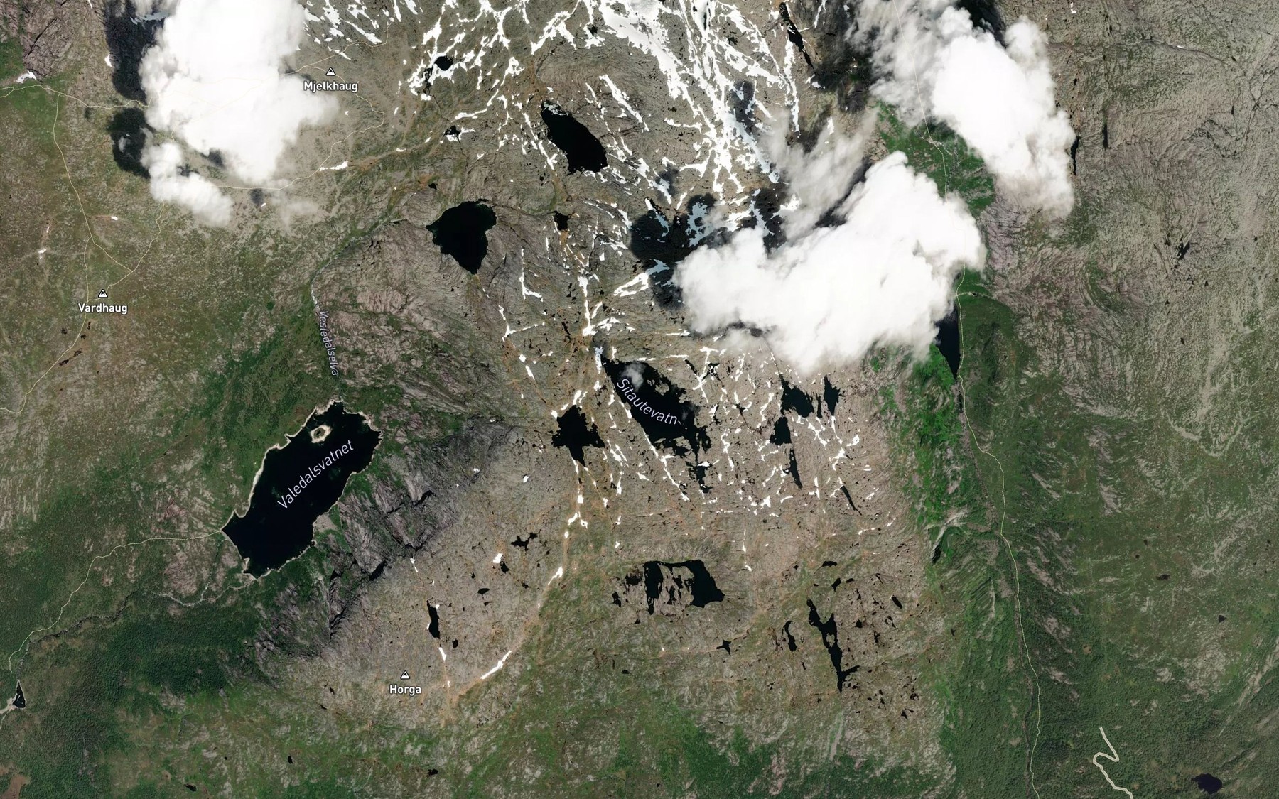 Satellite map of the Sitautevatn