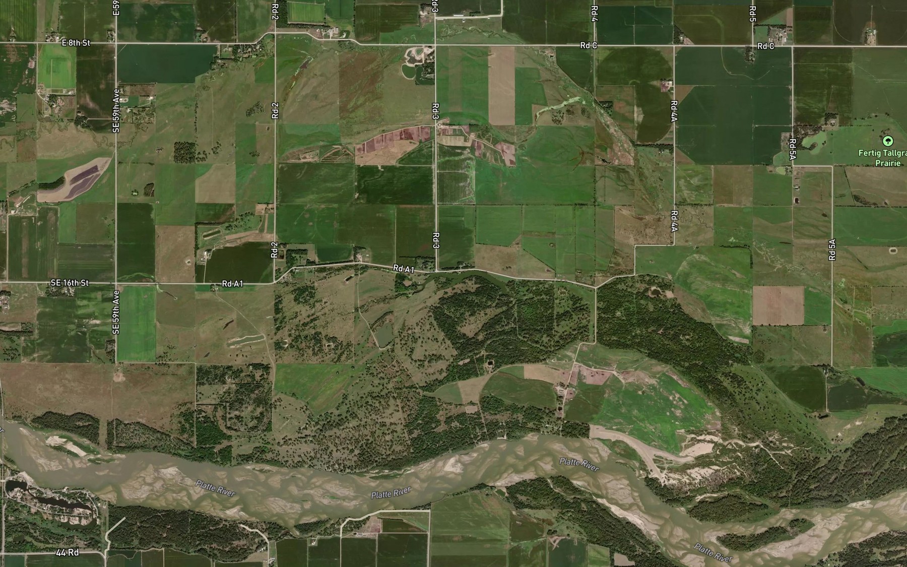 Satellite map of the Lake McAllister