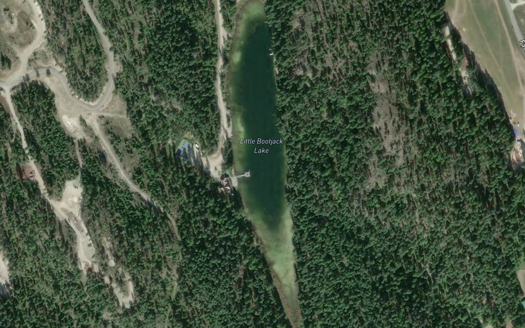 Satellite map of the Little Bootjack Lake