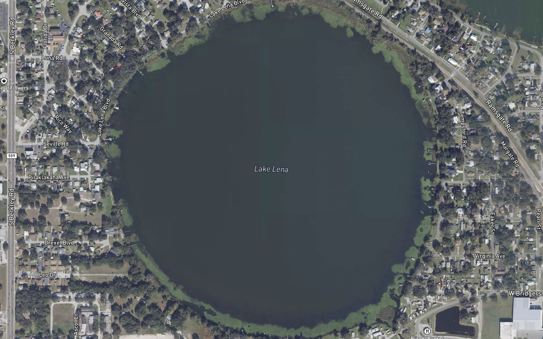 Satellite map of the Lake Lena
