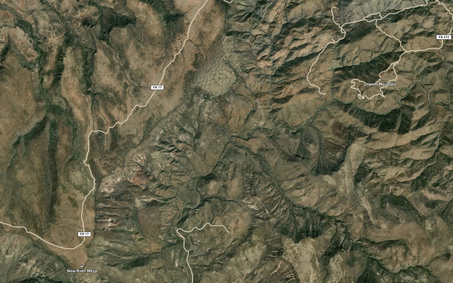 Satellite map of the Mattys Fork