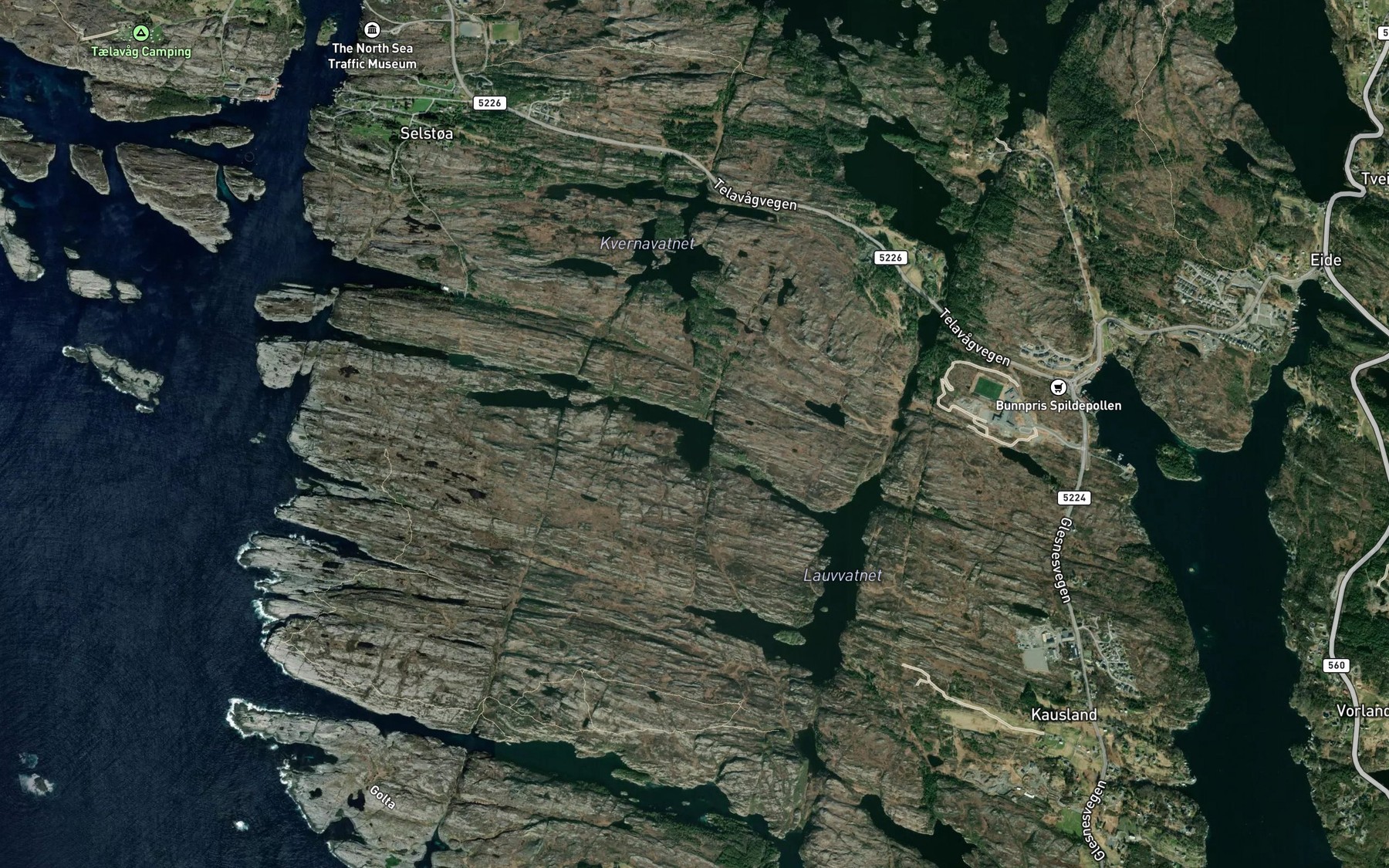 Satellite map of the Vindkjaften