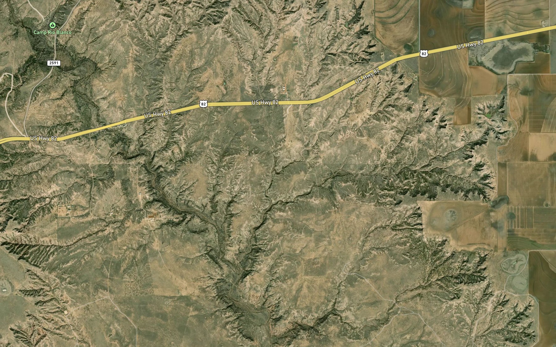 Satellite map of the Couch Springs
