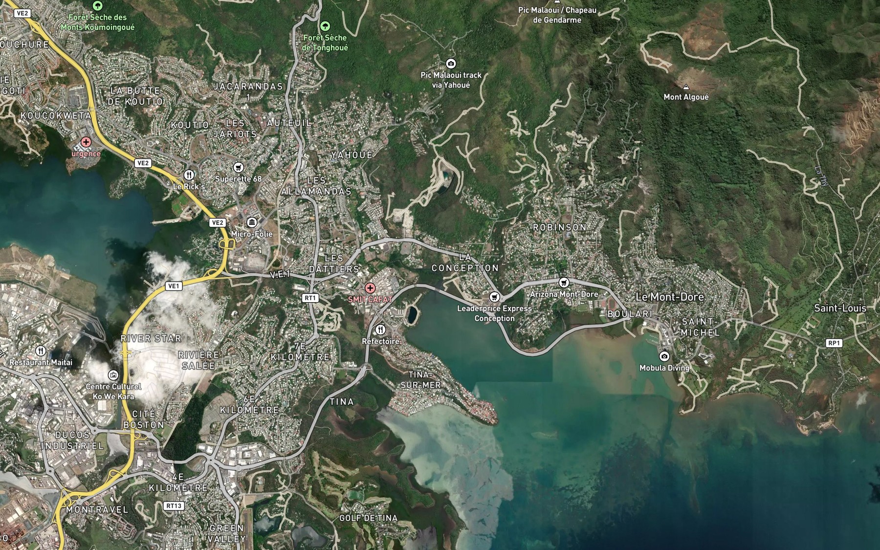 Satellite map of the Yahoue