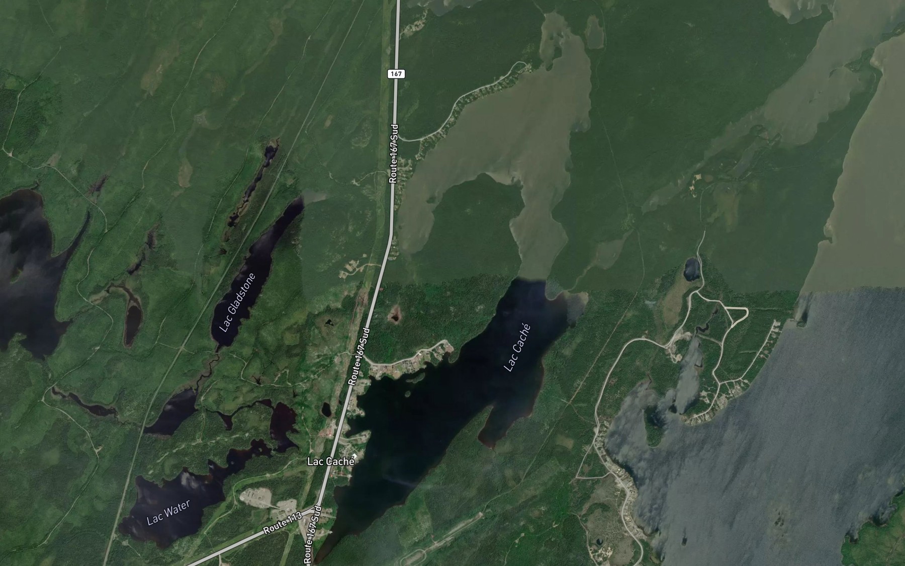 Satellite map of the Lac Cache