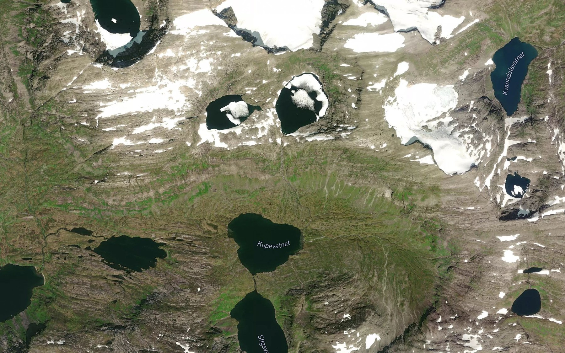 Satellite map of the Trollekupelva