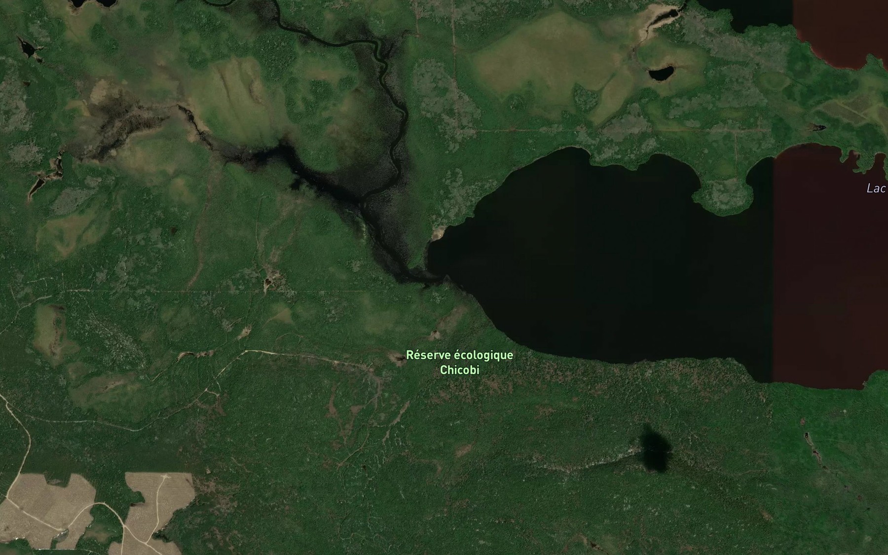 Satellite map of the Riviere Authier