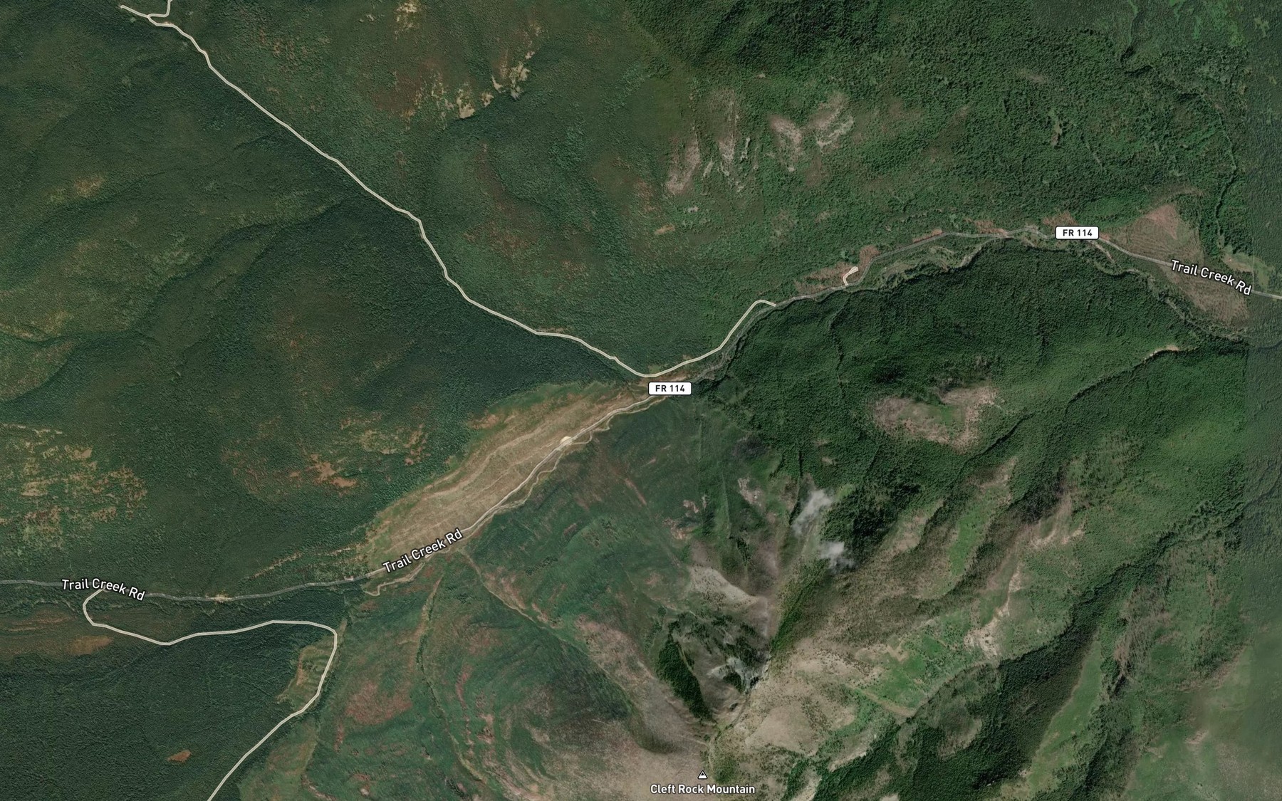 Satellite map of the Thoma Creek