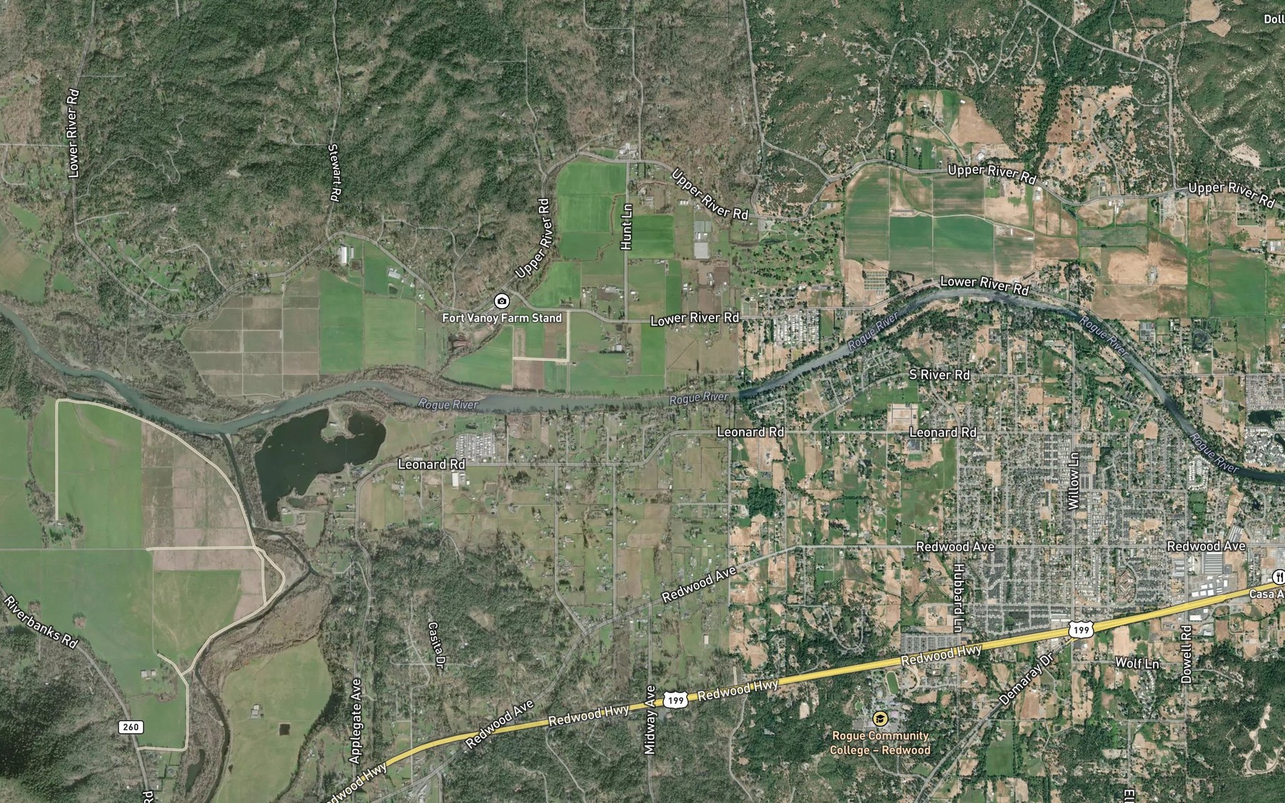 Satellite map of the Sparrowhawk Creek