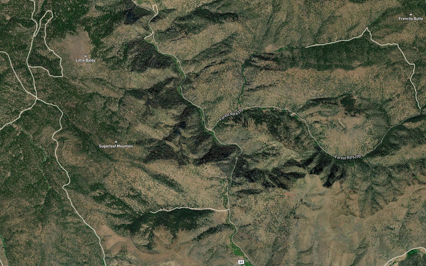 Satellite map of the Indian Creek