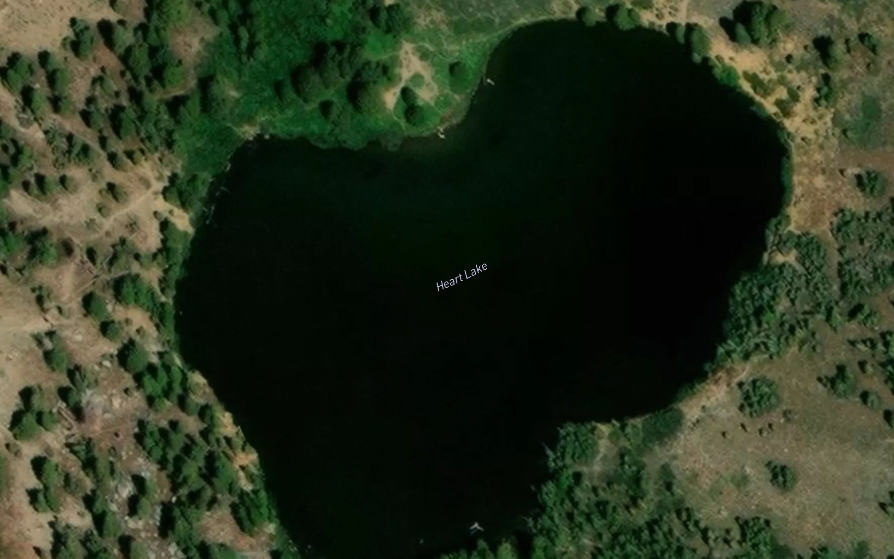 Satellite map of the Heart Lake