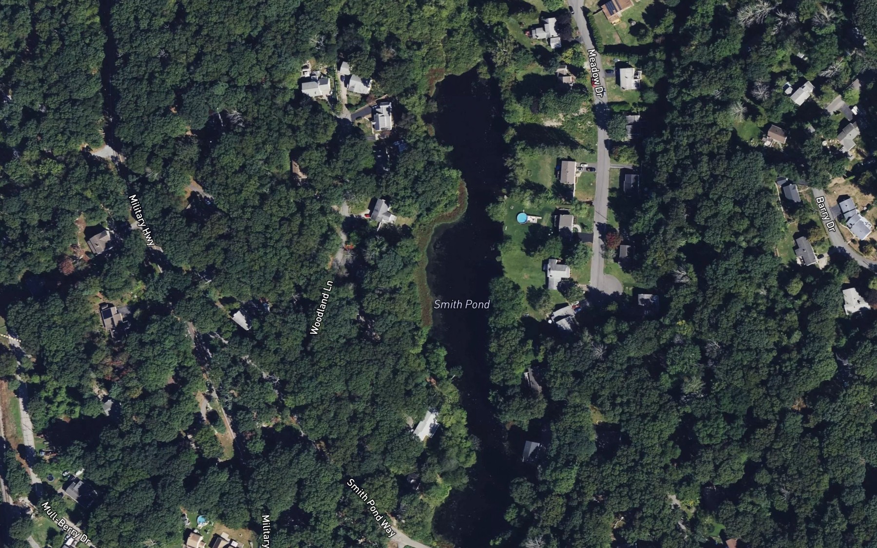 Satellite map of the Smith Pond