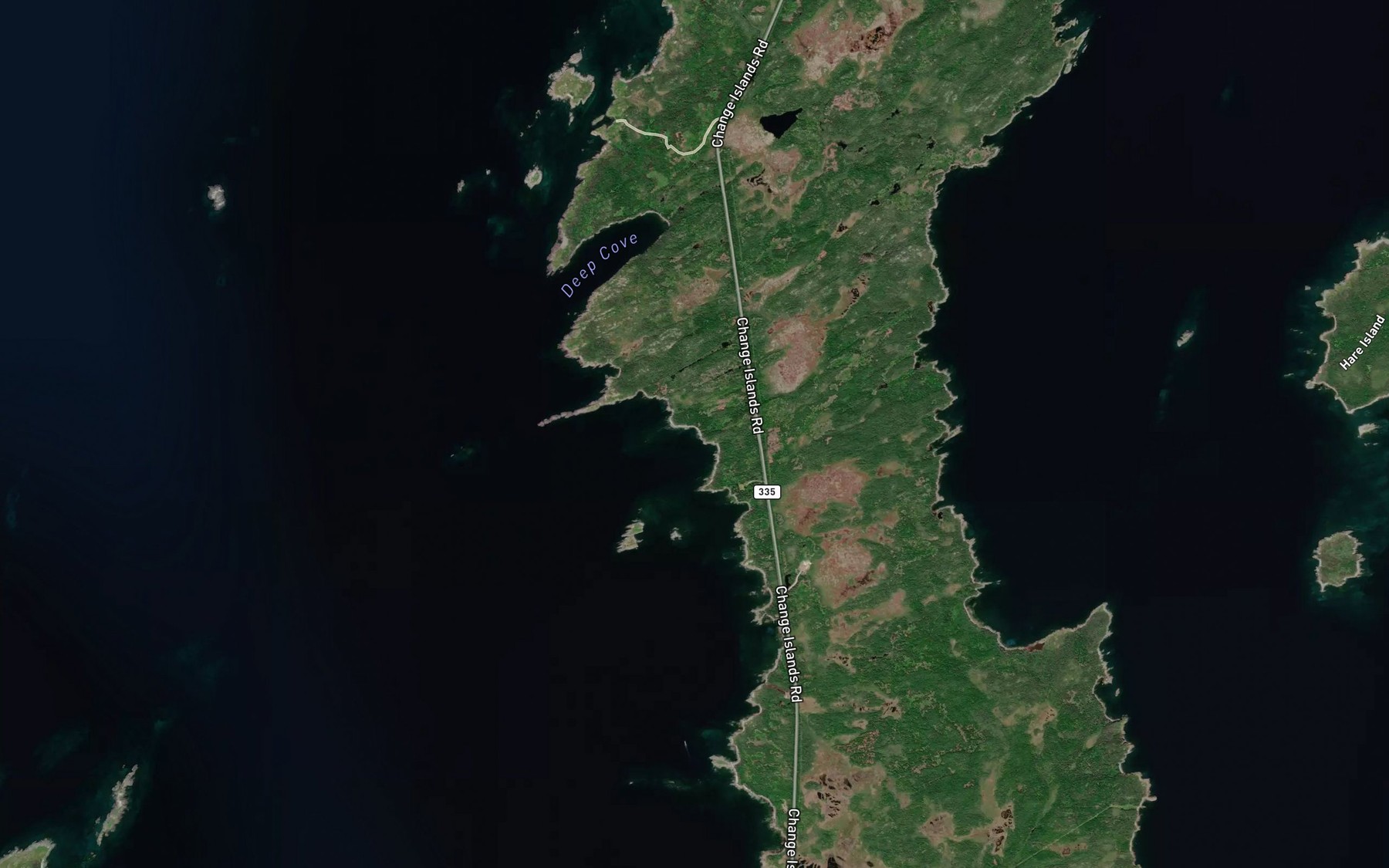 Satellite map of the Deep Cove