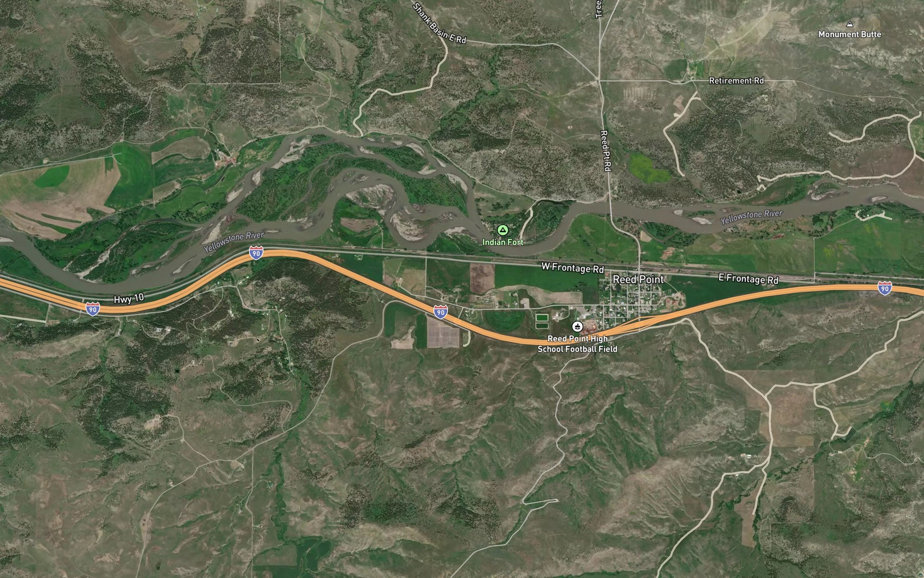 Satellite map of the Reed Point Ditch